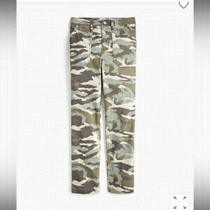 J Crew Straight-leg crop pant in camo soft sateen size 30